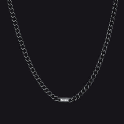 Custom Engraved 1-5 Name Chain Link Necklace for Men