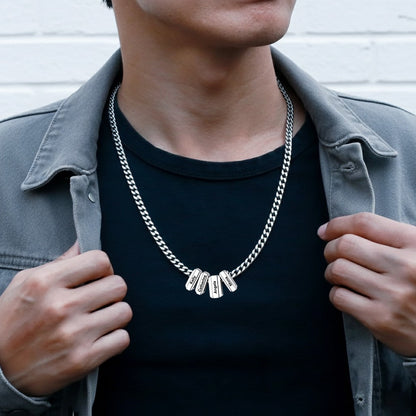 Engraved Charm Multi Name Necklace