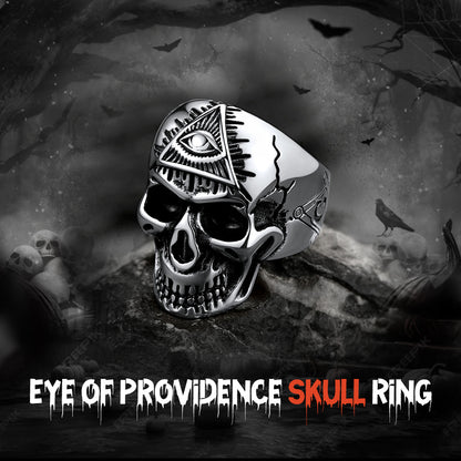 FaithHeart Ancient Eye of Providence Skull Ring For Men FaithHeart