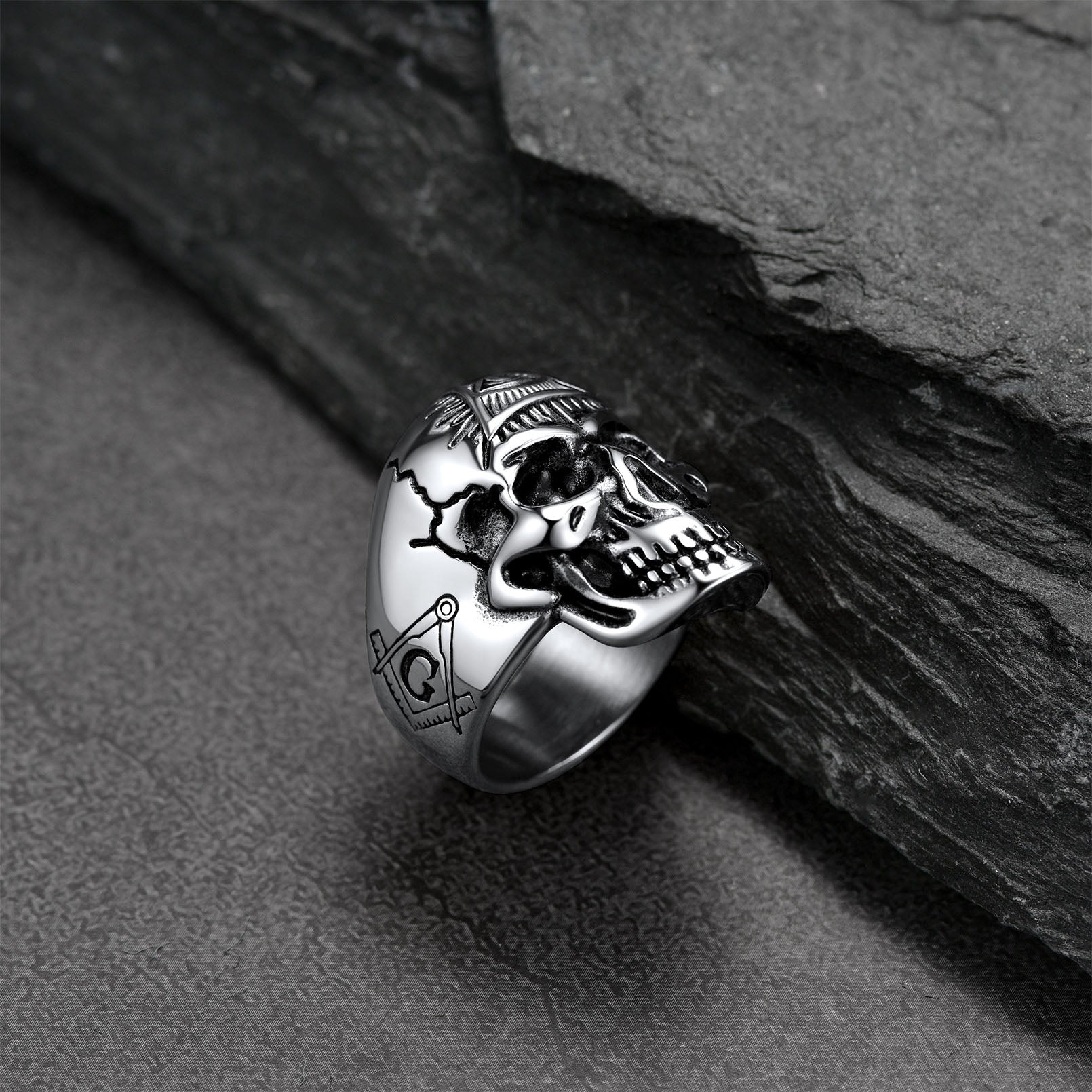 Eye of Providence Skull Ring For Men