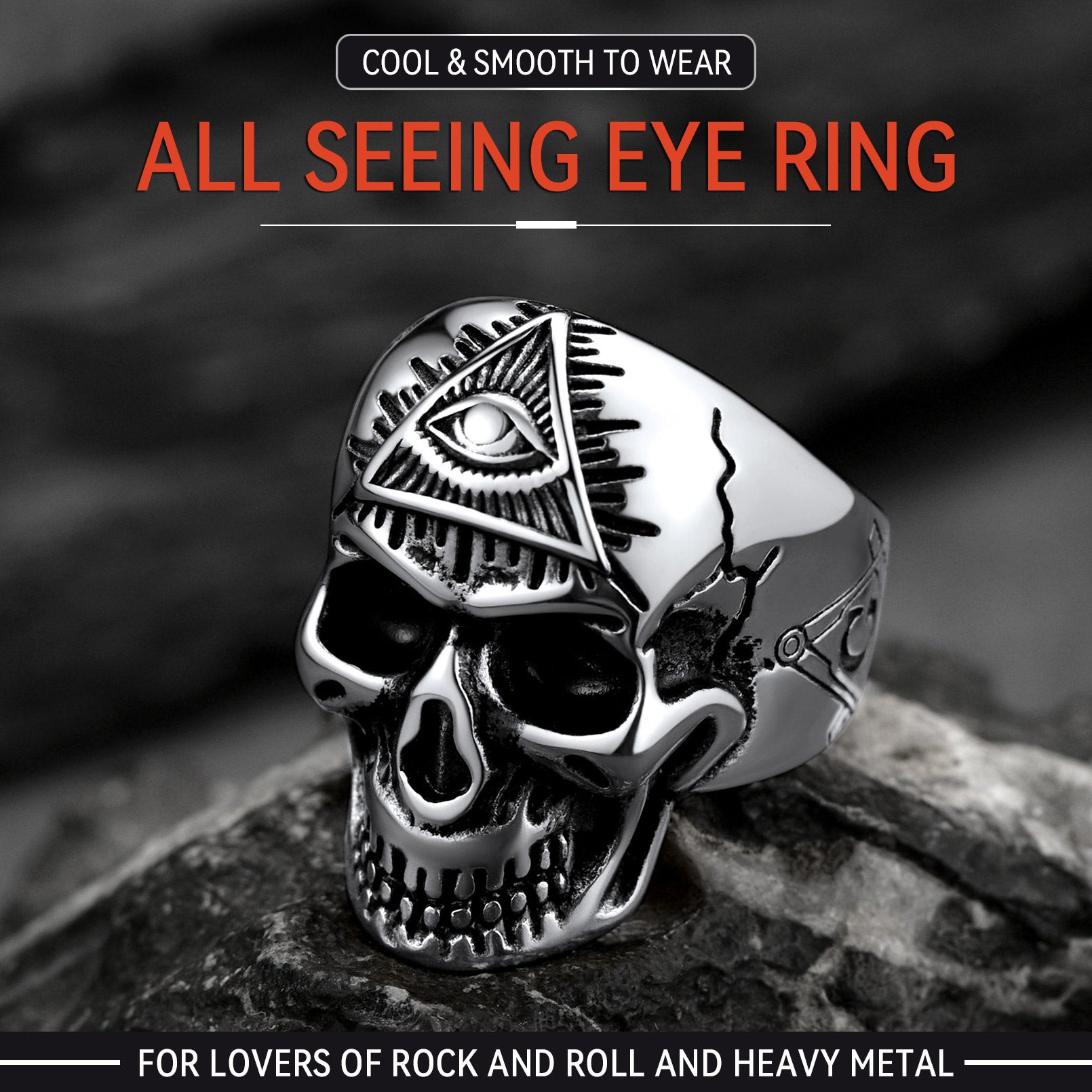 Eye of Providence Skull Ring For Men