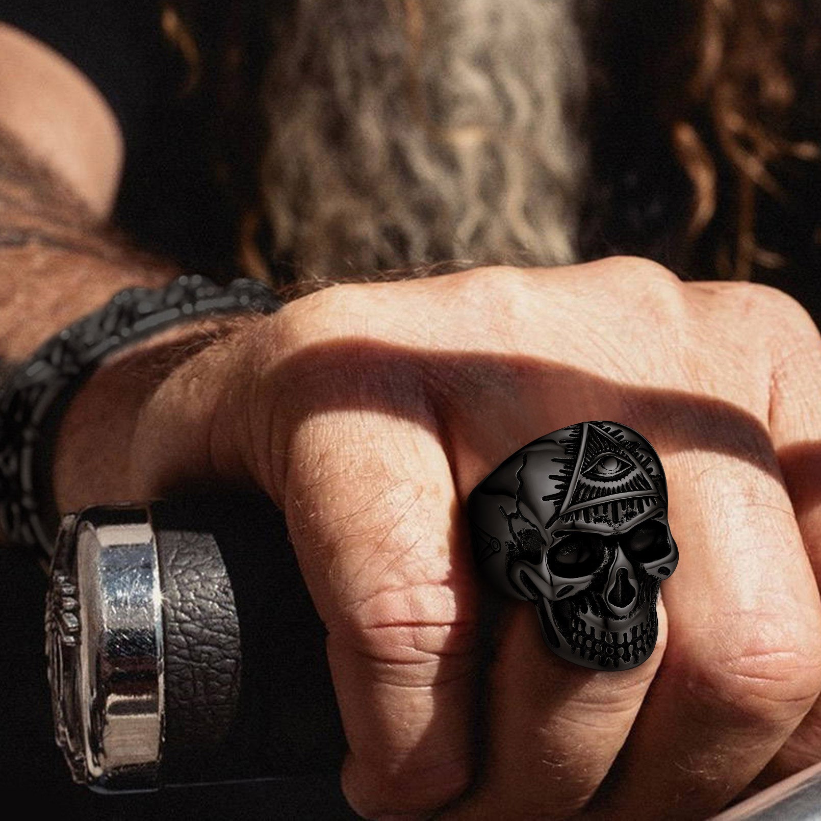 Eye of Providence Skull Ring For Men