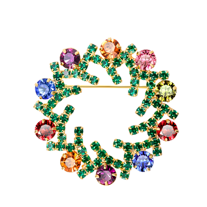 Christmas tree style pin for clothing, bags, and accessories