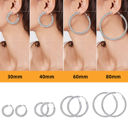 30/40/60/80mm Simple Oversized Hoops Earrings for Women