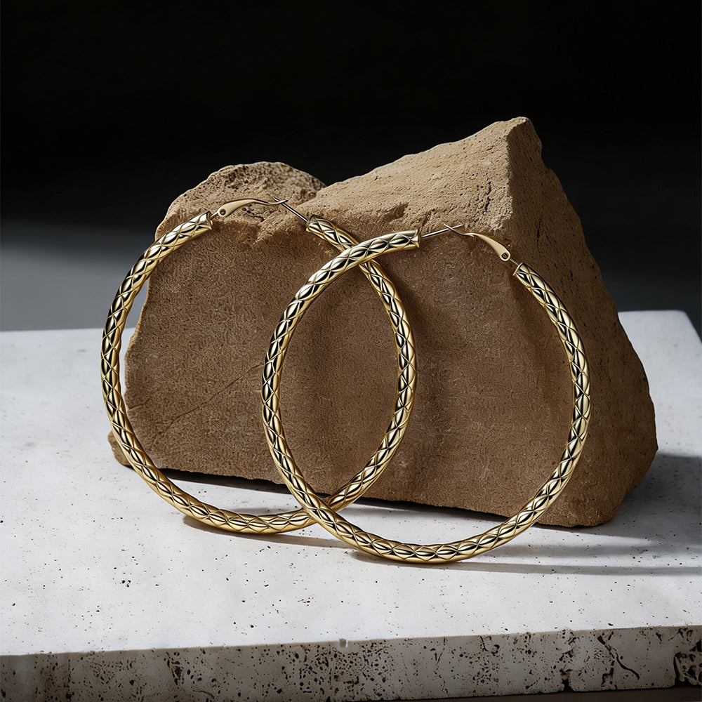 30/40/60/80mm Simple Oversized Hoops Earrings for Women