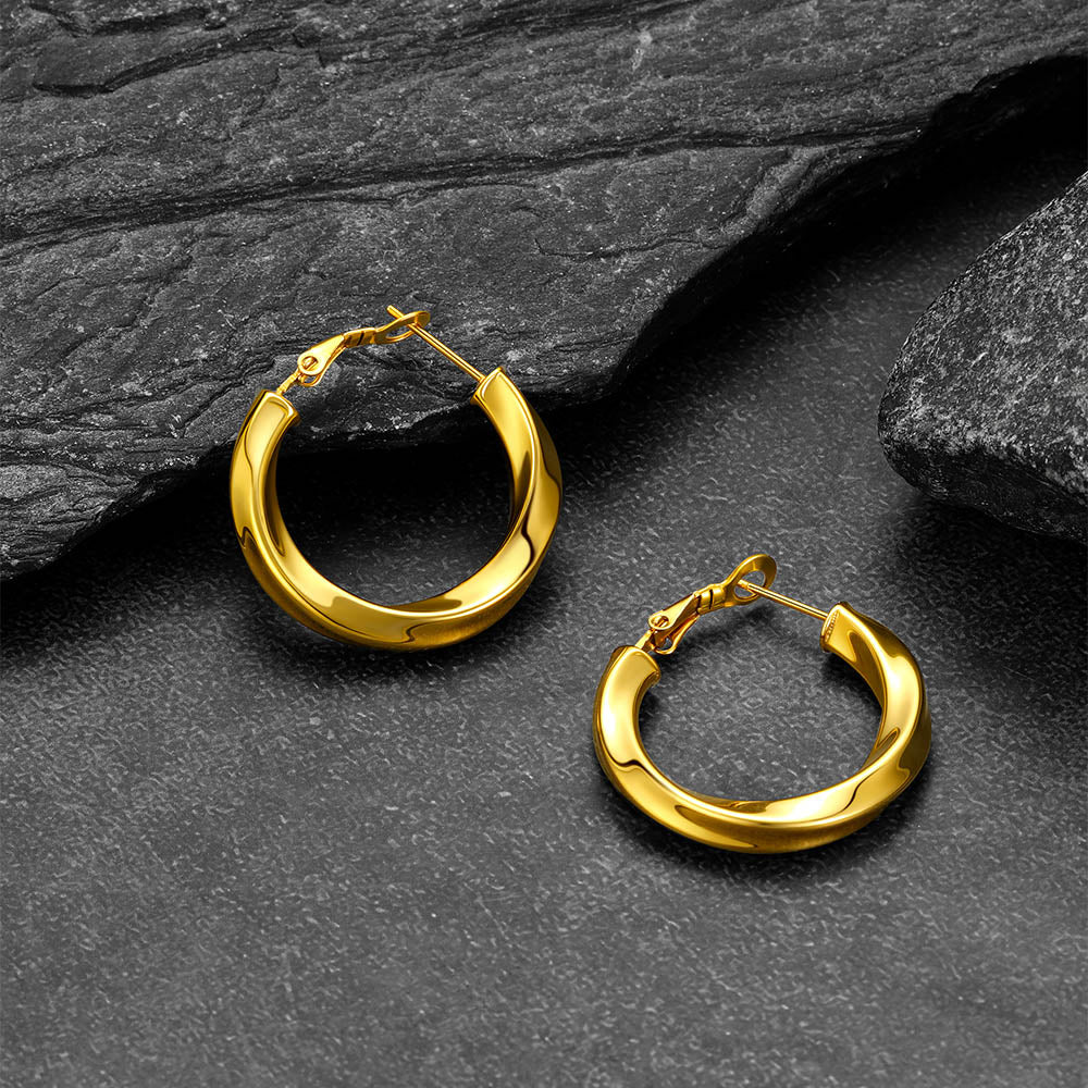 Gold Large Hoop Earrings 30MM Statement Jewelry