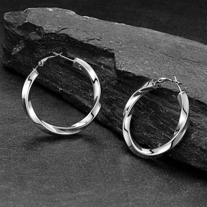Steel Chunky Hoops 40MM Minimalist Earrings