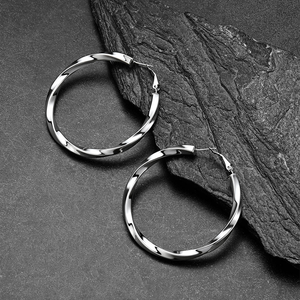 Steel Chunky Hoops 60MM Minimalist Earrings