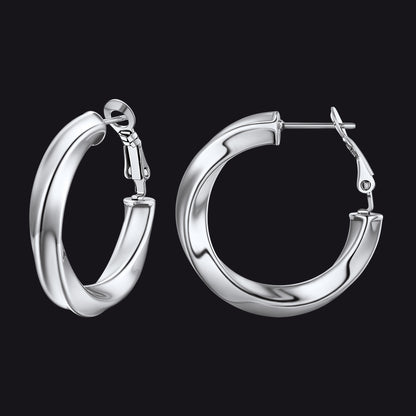 30mm stainless steel thick hoops loop earrings