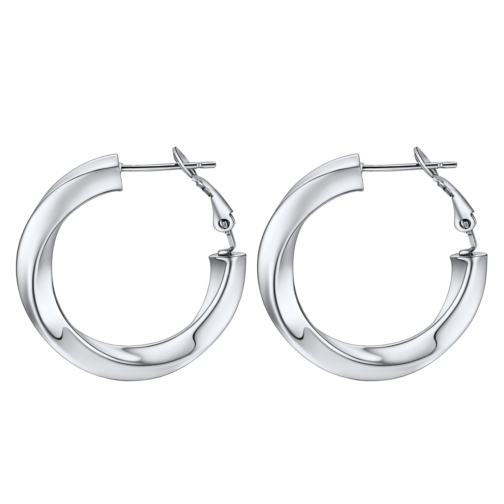 Thick Hoops Loop Earrings for Women Girls 