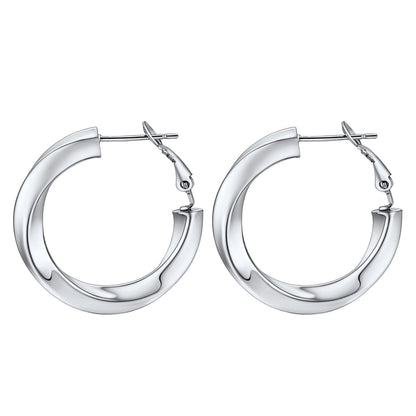 Thick Hoops Loop Earrings for Women Girls 