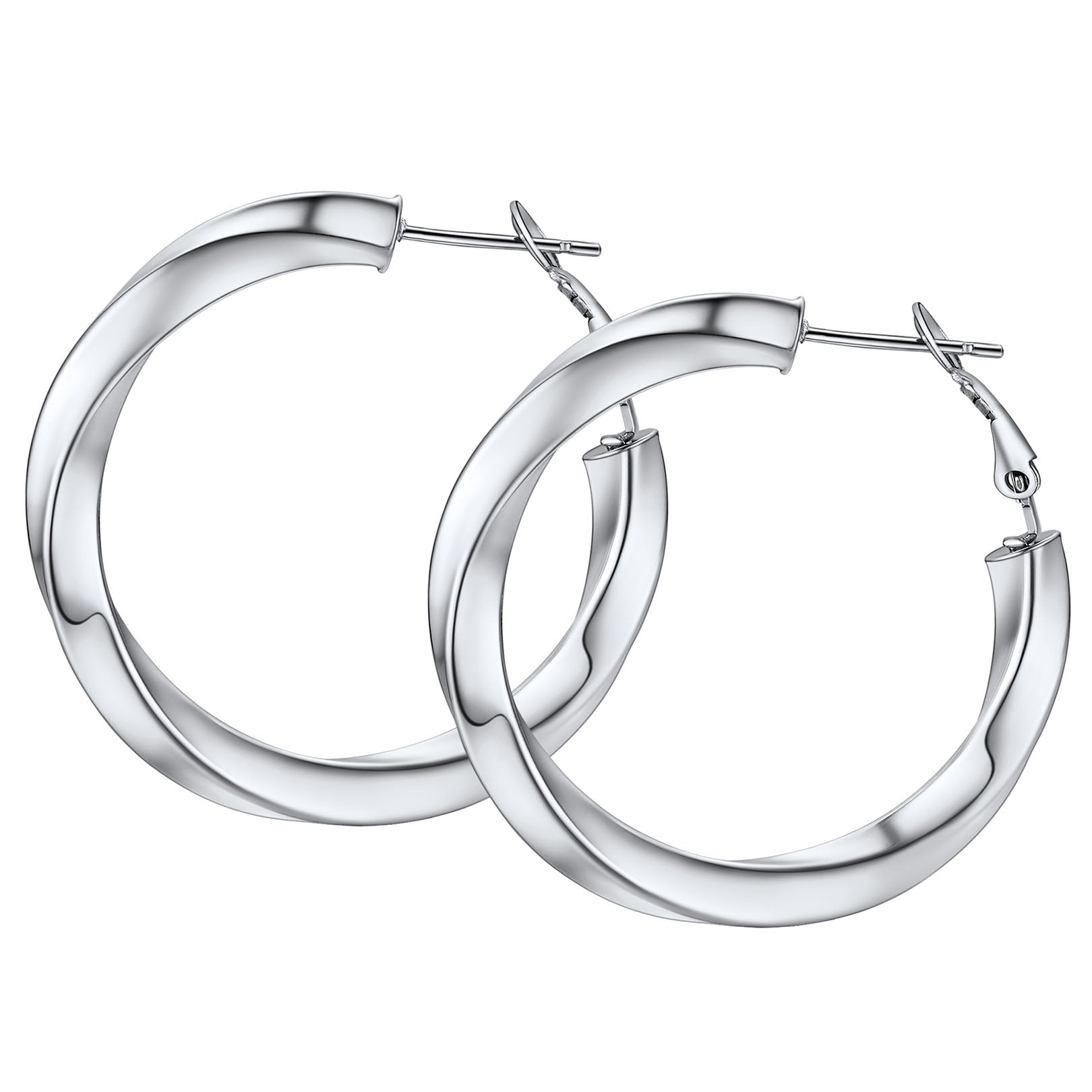 Thick Hoops Loop Earrings for Women Girls 