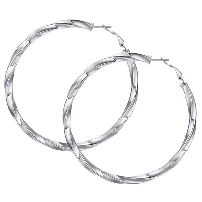 Thick Hoops Loop Earrings for Women Girls 