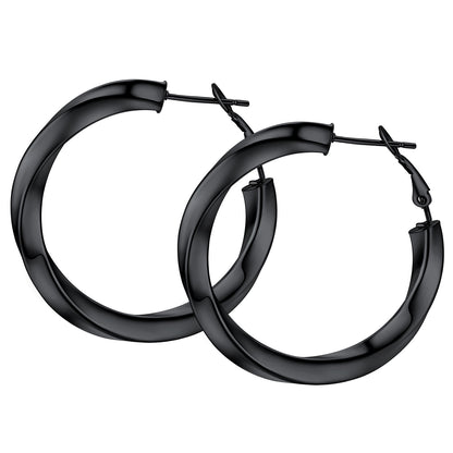 Thick Hoops Loop Earrings for Women Girls 