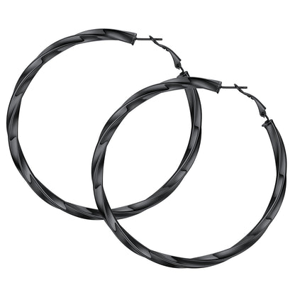 Thick Hoops Loop Earrings for Women Girls 