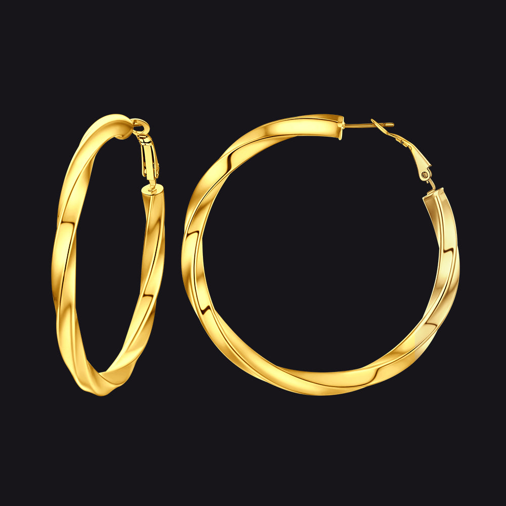 60mm gold thick hoops loop earrings
