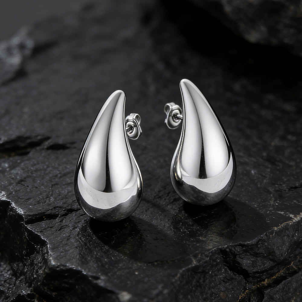  Water Droplets Stud Earrings for Women Men 10/20/30mm