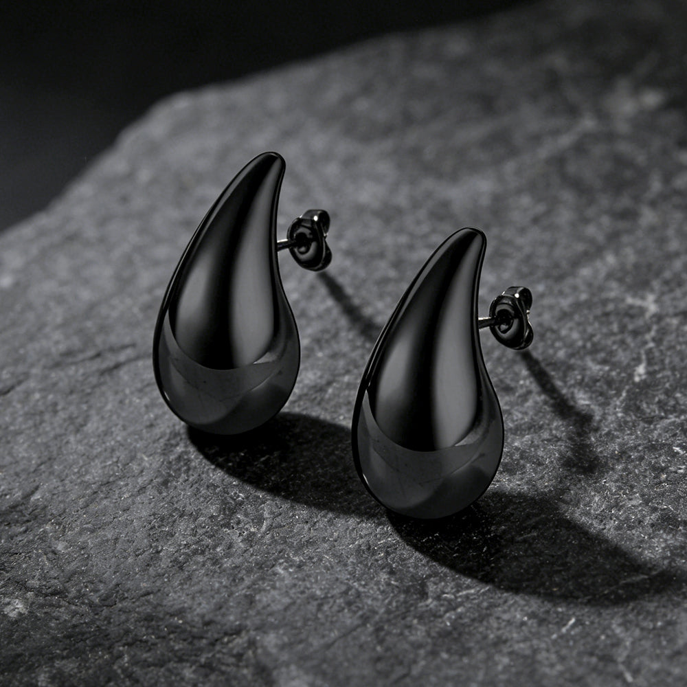  Water Droplets Stud Earrings for Women Men 10/20/30mm