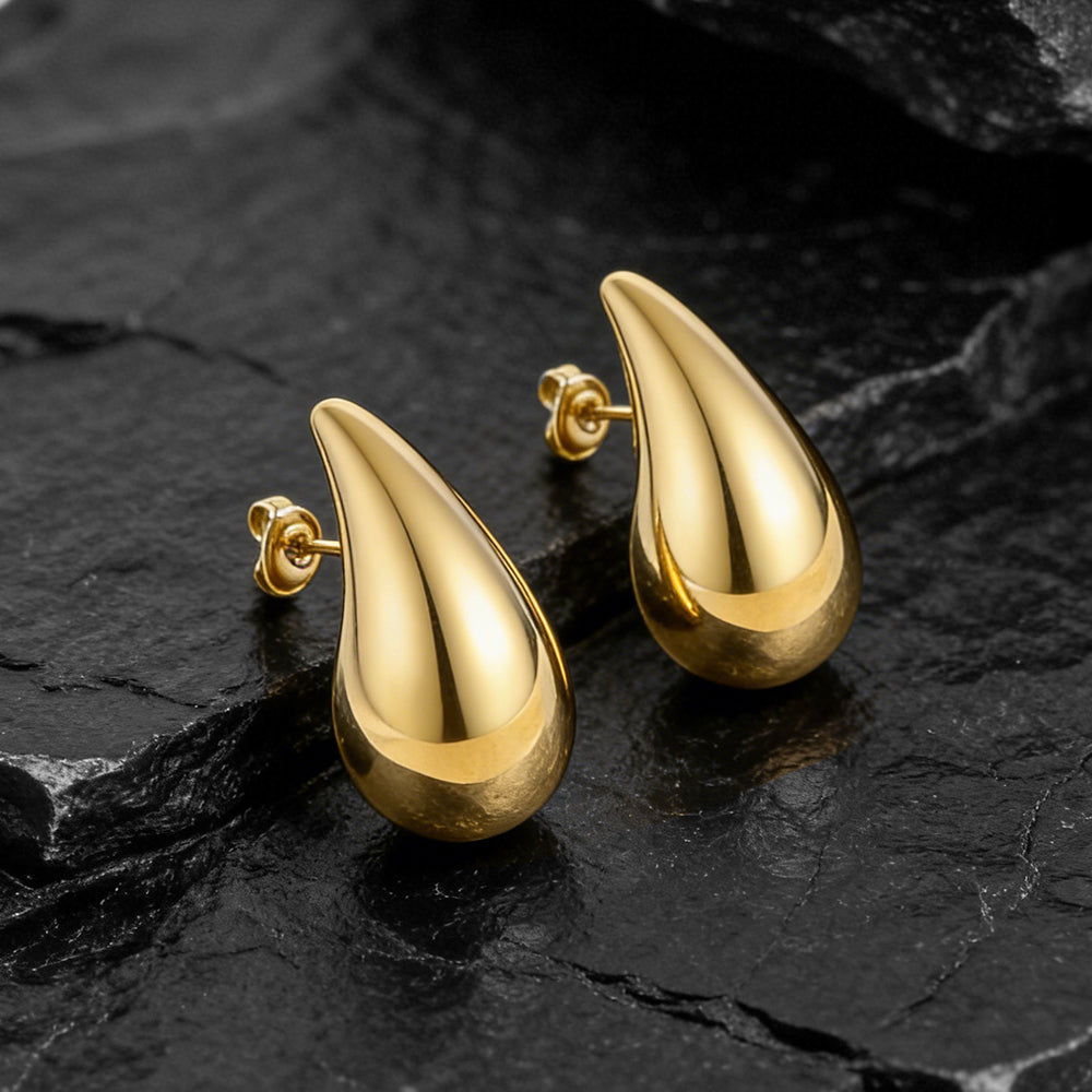  Water Droplets Stud Earrings for Women Men 10/20/30mm