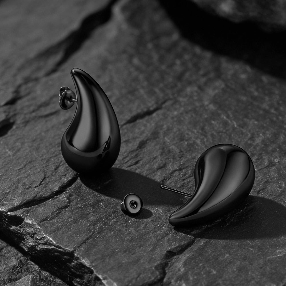  Water Droplets Stud Earrings for Women Men 10/20/30mm