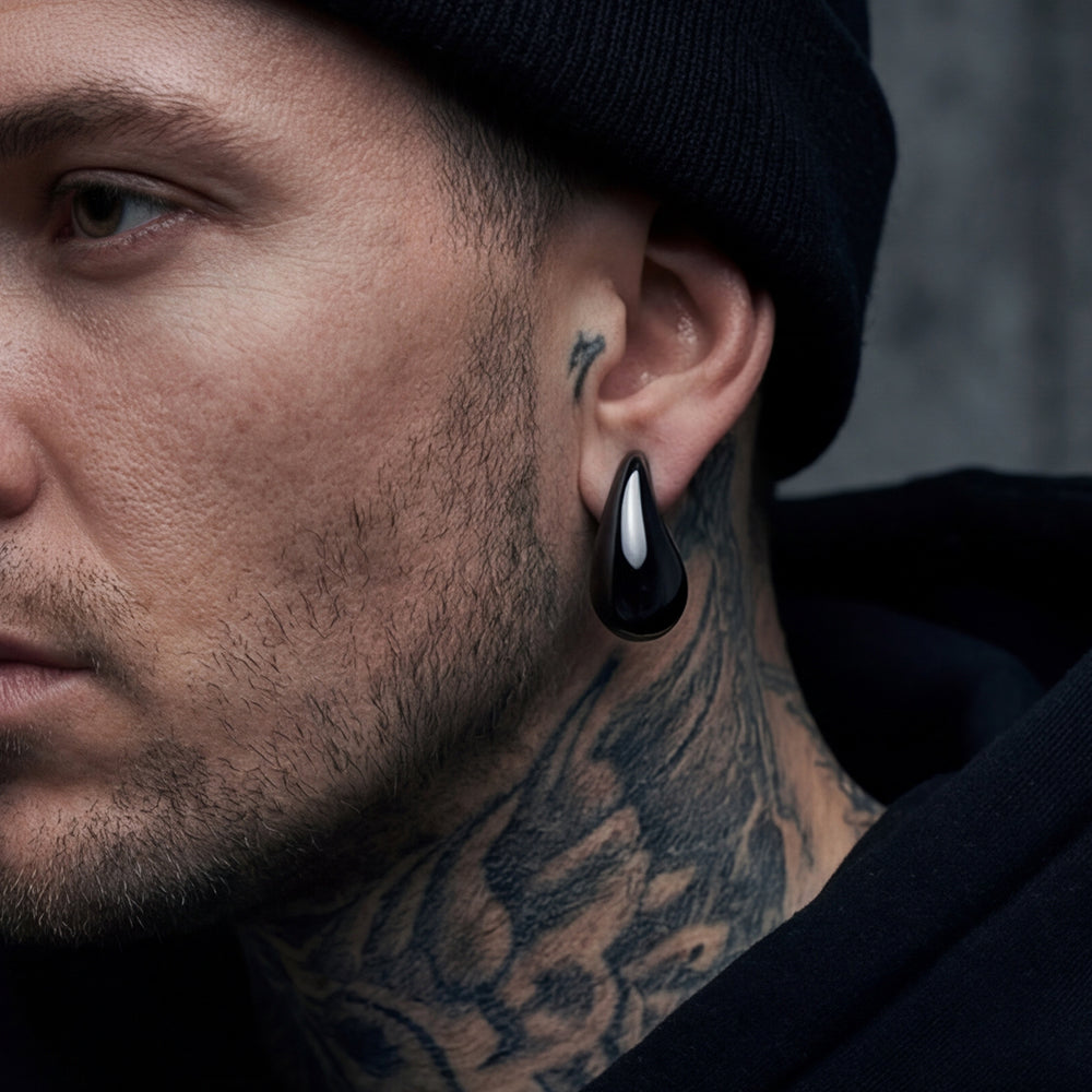  Water Droplets Stud Earrings for Women Men 10/20/30mm