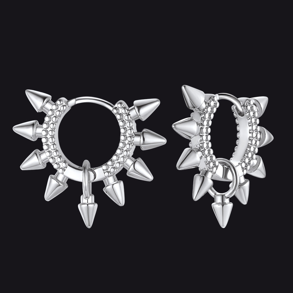 Spike & Rivet Earrings | Punk Gothic Hoops – FaithHeart Jewelry