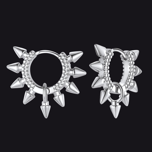 Rivet and Spike Hoop Earrings for Menimg