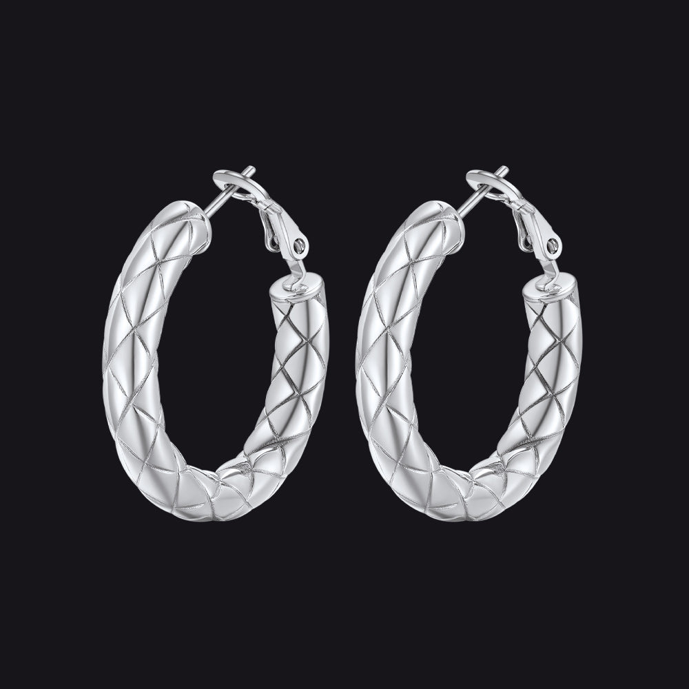Silver / 30MM 30/40/60/80mm Simple Oversized Hoops Earrings for Women