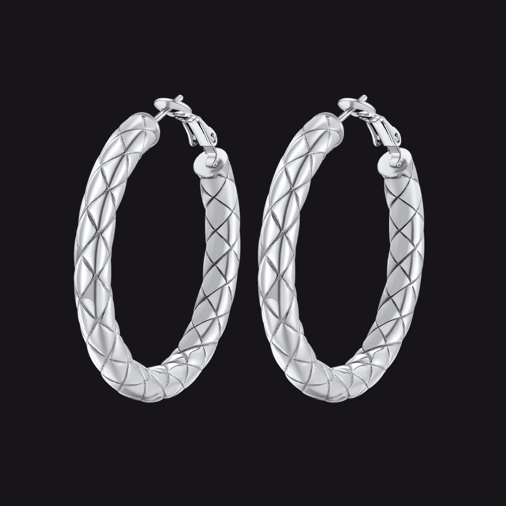 Silver / 40MM 30/40/60/80mm Simple Oversized Hoops Earrings for Women