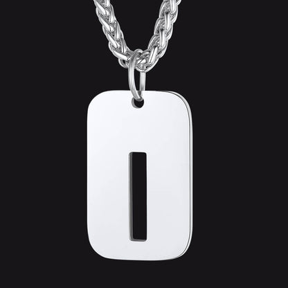 FaithHeart Letter Initial Dog Tags Pendant Necklace for Men Women FaithHeart