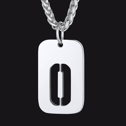 FaithHeart Letter Initial Dog Tags Pendant Necklace for Men Women FaithHeart