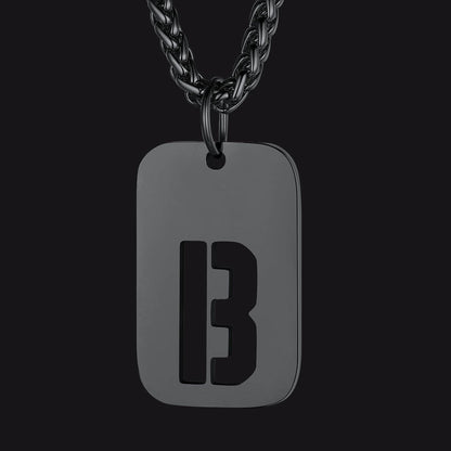 FaithHeart Letter Initial Dog Tags Pendant Necklace for Men Women FaithHeart