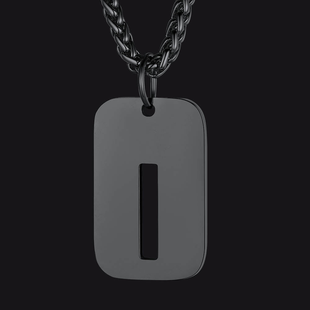 FaithHeart Letter Initial Dog Tags Pendant Necklace for Men Women FaithHeart