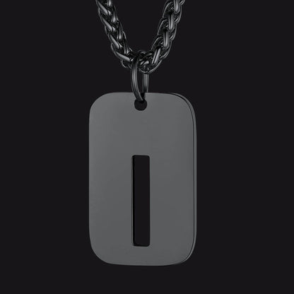 FaithHeart Letter Initial Dog Tags Pendant Necklace for Men Women FaithHeart