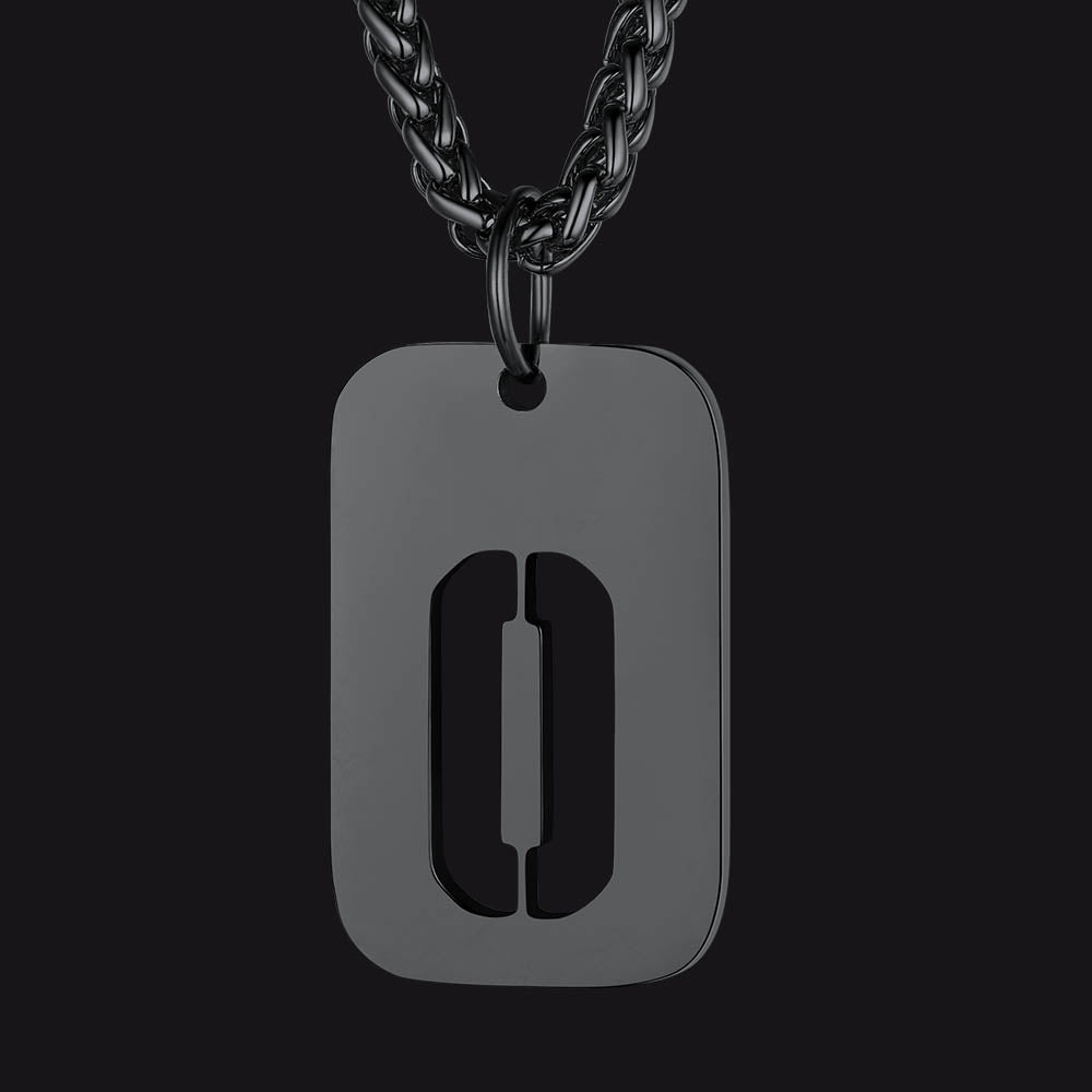 FaithHeart Letter Initial Dog Tags Pendant Necklace for Men Women FaithHeart