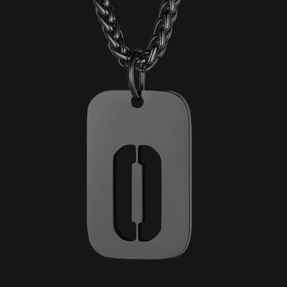 FaithHeart Letter Initial Dog Tags Pendant Necklace for Men Women FaithHeart
