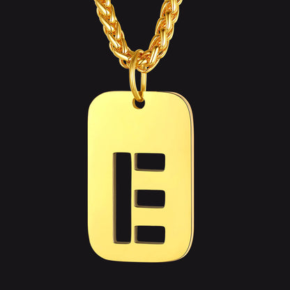 FaithHeart Letter Initial Dog Tags Pendant Necklace for Men Women FaithHeart