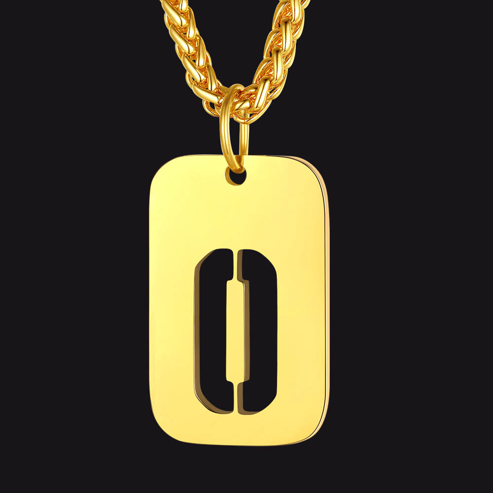 FaithHeart Letter Initial Dog Tags Pendant Necklace for Men Women FaithHeart