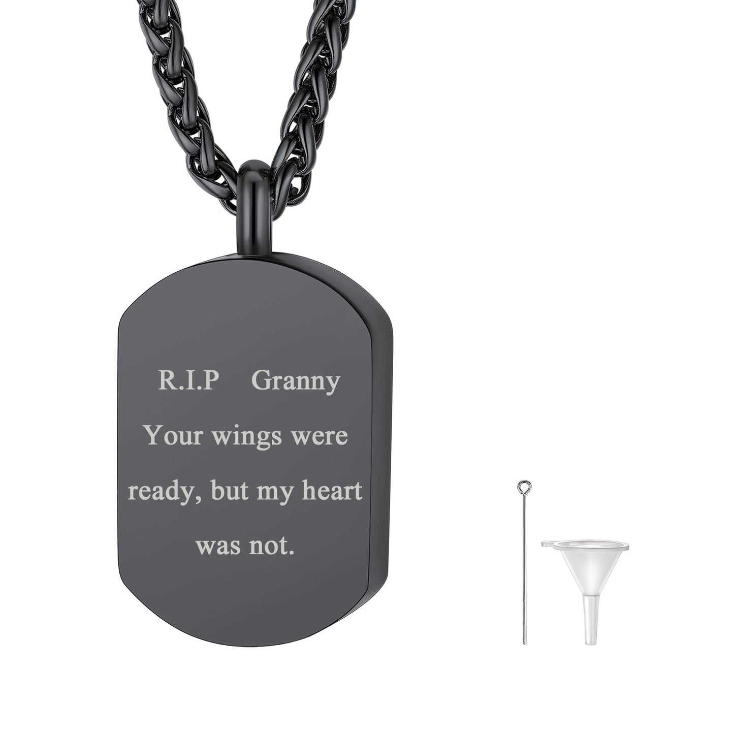 Customized Urn Dog Tag Necklace for Ashes Memorial Jewelry