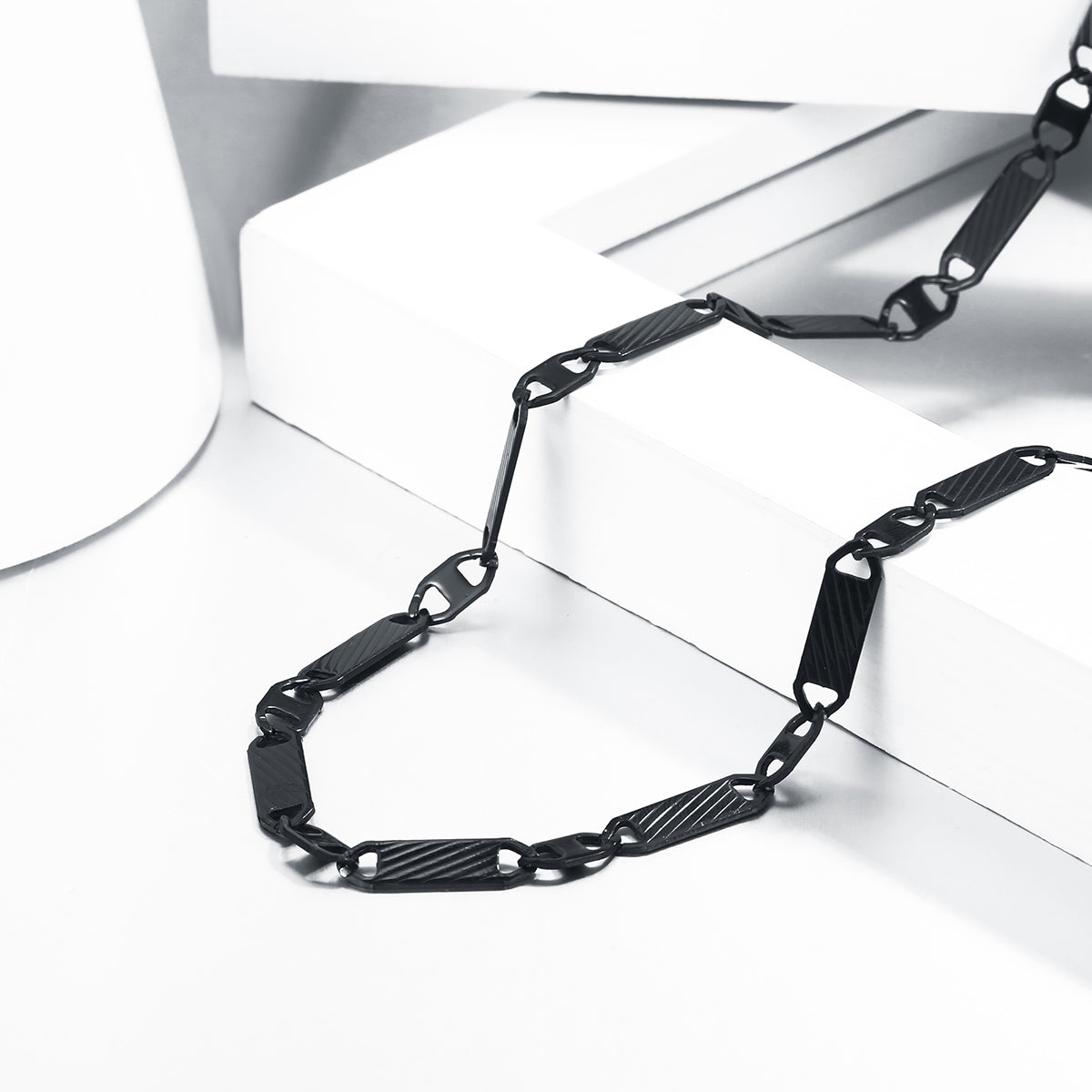 Flash Sale Black Flat Mariner Chain Necklace for Men - FaithHeart Jewelry