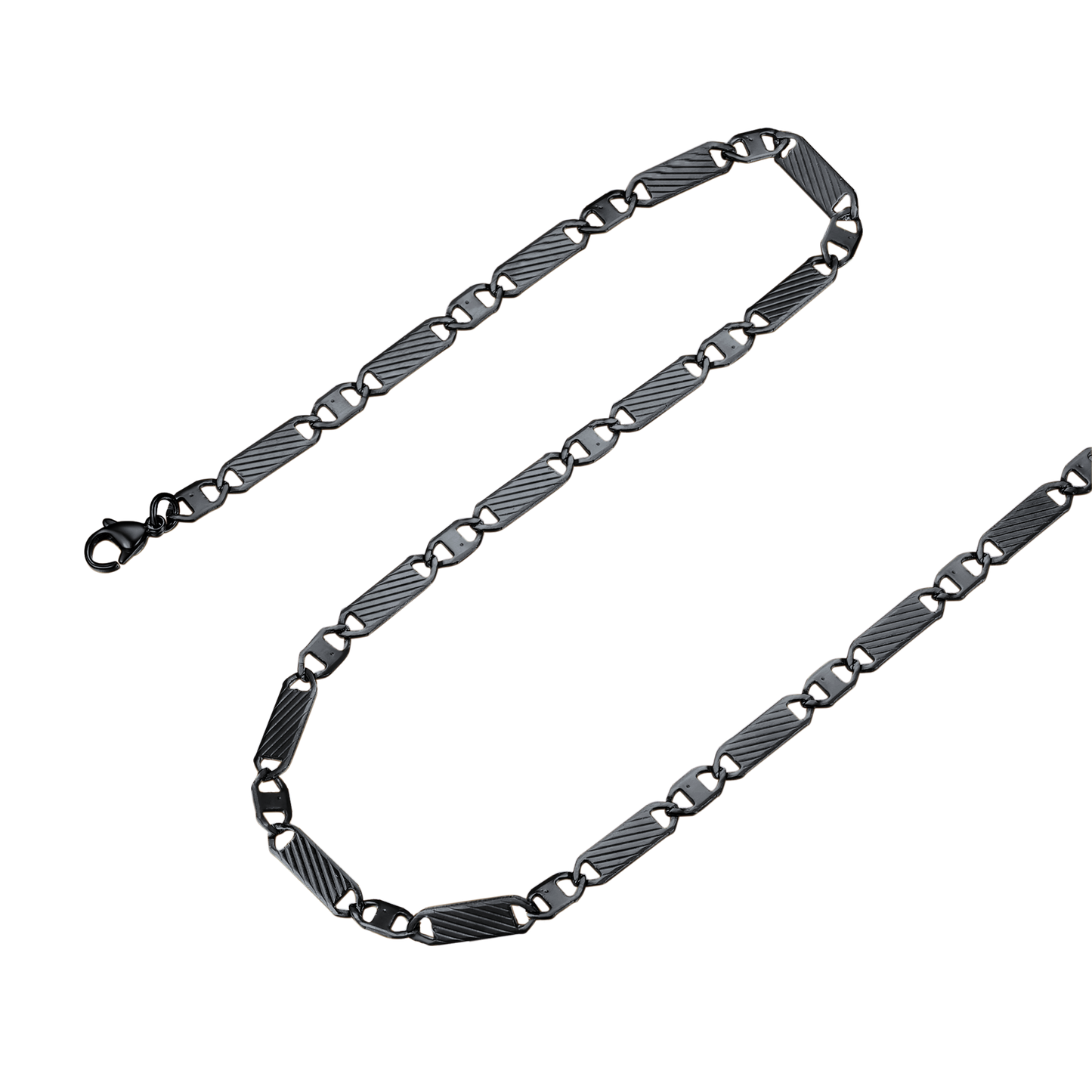 Flash Sale Black Flat Mariner Chain Necklace for Men - FaithHeart Jewelry