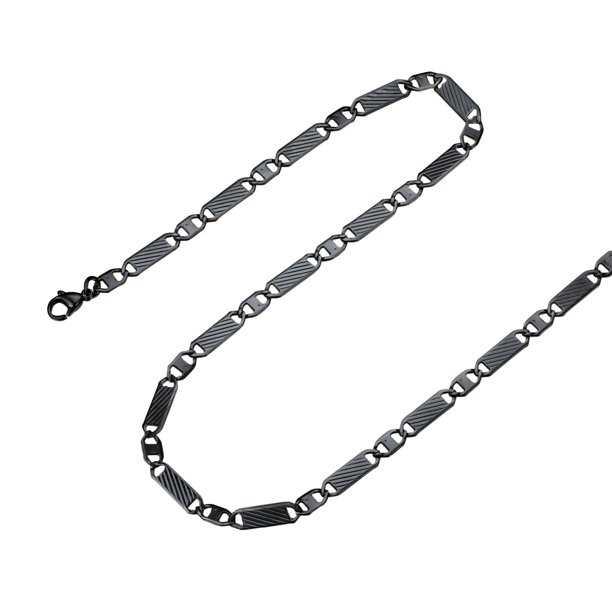 Flash Sale Black Flat Mariner Chain Necklace for Men - FaithHeart Jewelry