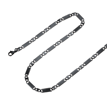 Flash Sale Black Flat Mariner Chain Necklace for Men - FaithHeart Jewelry