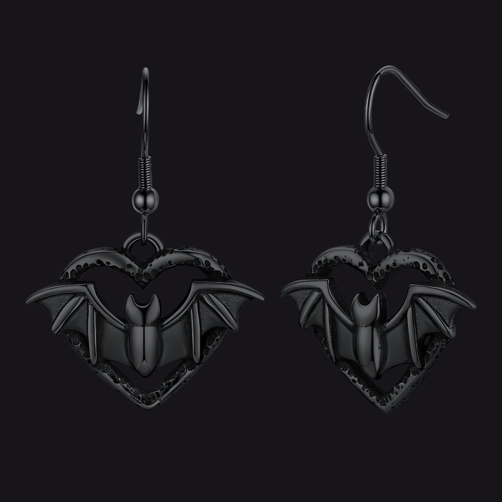 FaithHeart Bat Dangle Earrrings Stainless Steel