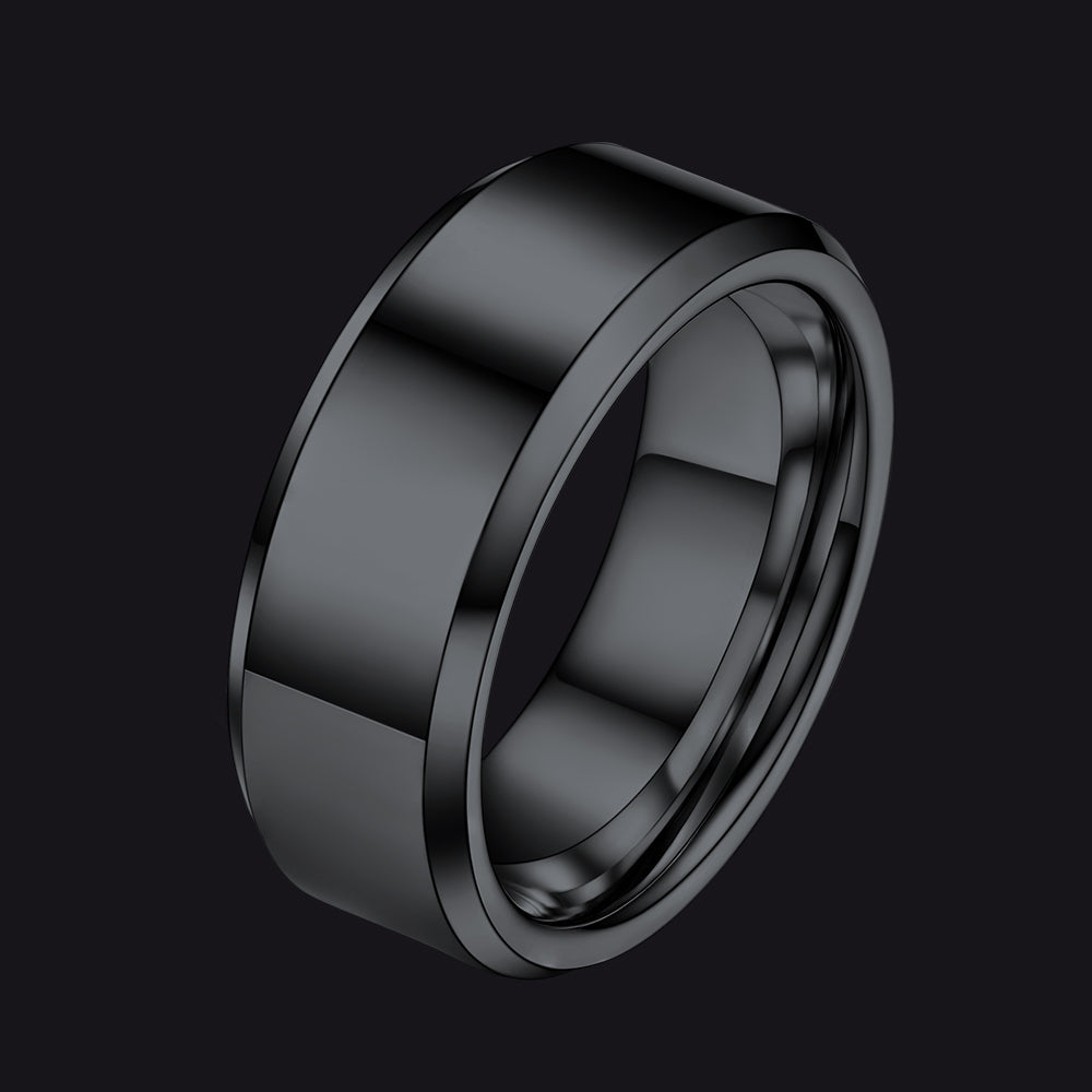 FaithHeart Beveled Edge Basic Wedding Band Ring for Men FaithHeart Jewelry