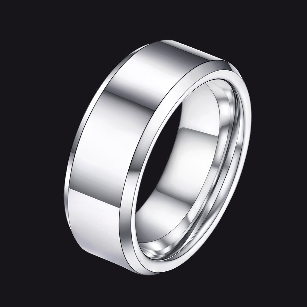 FaithHeart Beveled Edge Basic Wedding Band for Men