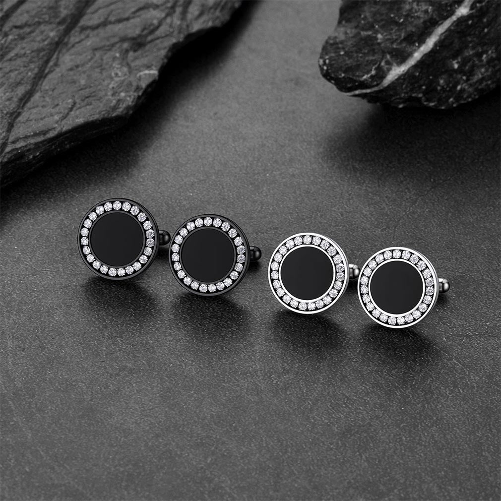 FaithHeart Black Onyx Cufflinks for Men