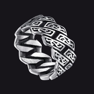 FaithHeart Celtic Diamond Chain Ring For Men Stainless Steel