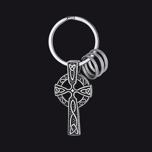 FaithHeart Celtic Knot Cross Keychain