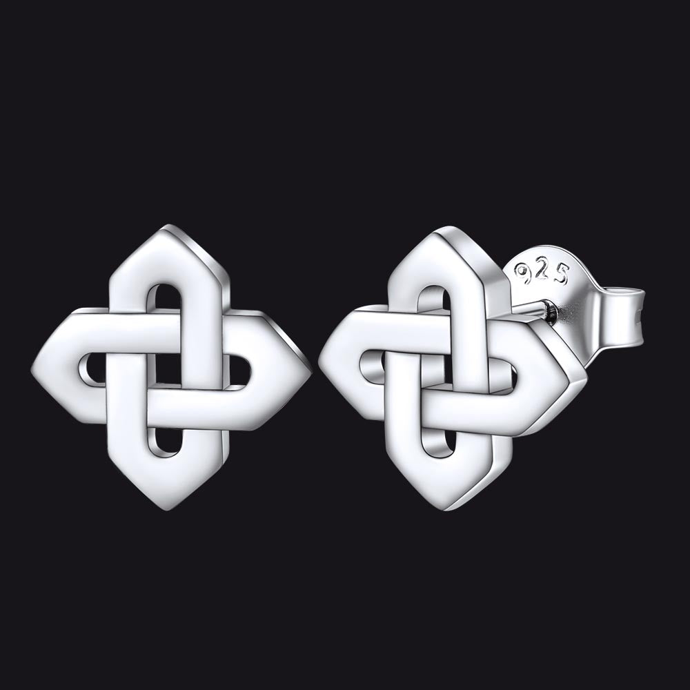 FaithHeart Celtic Knot Stud Earrings in Sterling Silver